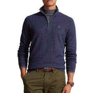 Polo Ralph Lauren Sweater Men's L Purple 1/4 Zip Long Sleeve Pullover
